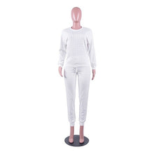 Load image into Gallery viewer, HAOYUAN Rhinestones 2 Piece Set Women Festival Clothing Long Sleeve Top Pants Sweat Suits Causal Matching Sets Two Piece Outfits