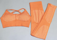 Load image into Gallery viewer, Newest Women Seamless yoga set Fitness Sports Suits GYM Yoga Tank Belt Bra Tops High Waist Running Leggings Workout Pants+Bras