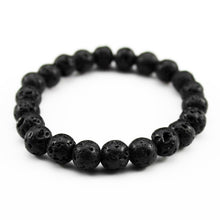 Load image into Gallery viewer, Nature Beaded Bracelet Men 8mm Natural Stone Lava Rock Tiger Eye Black Onyx Matte Healing Beads Stretch Charm Yoga Women Jewelry