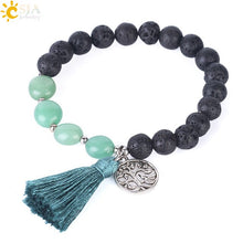 Load image into Gallery viewer, CSJA 7 Chakras Healing Bracelet 8mm Yoga Meditation Natural Stone Beaded Bracelets Real Crystal Quartz Women Hand Jewellery F398