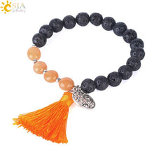 Load image into Gallery viewer, CSJA 7 Chakras Healing Bracelet 8mm Yoga Meditation Natural Stone Beaded Bracelets Real Crystal Quartz Women Hand Jewellery F398