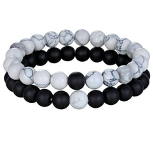 Load image into Gallery viewer, Hot Couples Distance Bracelet Natural Stone White Black Yoga Beaded Bracelets for Men Women Friend Gift Charm Strand Jewelry