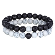 Load image into Gallery viewer, Hot Couples Distance Bracelet Natural Stone White Black Yoga Beaded Bracelets for Men Women Friend Gift Charm Strand Jewelry