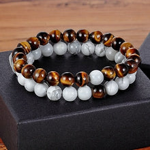 Load image into Gallery viewer, Hot Couples Distance Bracelet Natural Stone White Black Yoga Beaded Bracelets for Men Women Friend Gift Charm Strand Jewelry