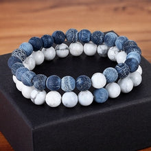 Load image into Gallery viewer, Hot Couples Distance Bracelet Natural Stone White Black Yoga Beaded Bracelets for Men Women Friend Gift Charm Strand Jewelry