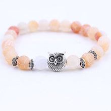Load image into Gallery viewer, 8mm Energy Weathered Agates Chakra Bracelet Yoga Owl Accessories Bracelet Turquoises Black volcanic stone Variety Choice