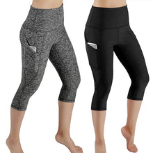 Load image into Gallery viewer, 3/4 Yoga Pants women Calf-length Pants Capri Pant Sport leggings Women Fitness Yoga Gym High Waist Leggins Black Drop Shipping