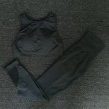 Load image into Gallery viewer, 2PCS Mesh Seamless yoga set Sports Suits Women's Yoga Set High Waist GYM Fitness running Pants Top Sportswear Women Leggings+Bra