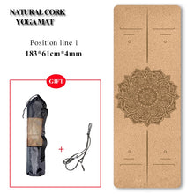 Load image into Gallery viewer, 72 *24 inch Natural Cork TPE Yoga Mat Non-slip Pilates Exercise Mats Fitness Gym Sports Slimming Balance Training Pads 4mm