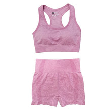 Load image into Gallery viewer, Seamless Women Vital Yoga Set Workout Shirts Sport Pants Bra Gym Clothing Short Crop Top High Waist Running Leggings Sports Set