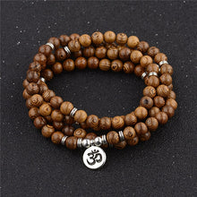 Load image into Gallery viewer, Multilayer 108 Wood Beads Lotus OM Bracelet Tibetan Buddhist Mala Buddha Charm Rosary Bracelet Yoga Wooden For Women Men Jewelry