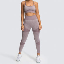 Load image into Gallery viewer, LEEMIIJUU Sports Suits Women Seamless Yoga Sets Running Fitness Gym Pants High Waist Straps Sport Leggings High Elasticity Bra