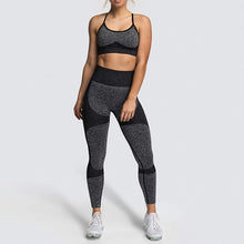 Load image into Gallery viewer, LEEMIIJUU Sports Suits Women Seamless Yoga Sets Running Fitness Gym Pants High Waist Straps Sport Leggings High Elasticity Bra