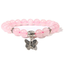 Load image into Gallery viewer, Handmade Natural Stone Lotus Ohm Buddha Beads Bracelet Pink Zebra Stone Lotus Charm Bracelet for Women Men Yoga Jewelry Gifts