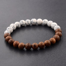 Load image into Gallery viewer, 8mm New Natural Wood Beads Bracelets Men Black Ethinc Meditation White Bracelet Women Prayer Jewelry Yoga Bracelet Homme