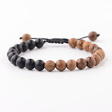 Load image into Gallery viewer, 8mm New Natural Wood Beads Bracelets Men Black Ethinc Meditation White Bracelet Women Prayer Jewelry Yoga Bracelet Homme