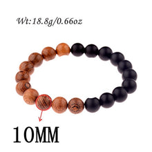 Load image into Gallery viewer, 8mm New Natural Wood Beads Bracelets Men Black Ethinc Meditation White Bracelet Women Prayer Jewelry Yoga Bracelet Homme