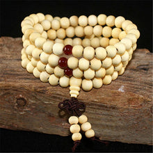 Load image into Gallery viewer, Unisex Women Men Yoga 108 Beads Bracelet Natural Sandalwood Buddhist Buddha Wood Prayer Beaded Lotus OM Bracelet Necklace Rosary