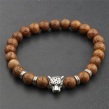 Load image into Gallery viewer, Unisex Women Men Yoga 108 Beads Bracelet Natural Sandalwood Buddhist Buddha Wood Prayer Beaded Lotus OM Bracelet Necklace Rosary