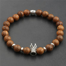 Load image into Gallery viewer, Unisex Women Men Yoga 108 Beads Bracelet Natural Sandalwood Buddhist Buddha Wood Prayer Beaded Lotus OM Bracelet Necklace Rosary