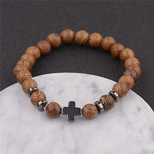 Load image into Gallery viewer, Unisex Women Men Yoga 108 Beads Bracelet Natural Sandalwood Buddhist Buddha Wood Prayer Beaded Lotus OM Bracelet Necklace Rosary