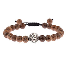 Load image into Gallery viewer, Hot Men Natural Wood Beads Cross Bracelets Onyx Meditation Prayer Bead Bracelet Women Wooden Yoga Jewelry Homme
