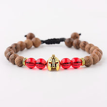 Load image into Gallery viewer, Hot Men Natural Wood Beads Cross Bracelets Onyx Meditation Prayer Bead Bracelet Women Wooden Yoga Jewelry Homme