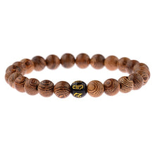 Load image into Gallery viewer, Hot Men Natural Wood Beads Cross Bracelets Onyx Meditation Prayer Bead Bracelet Women Wooden Yoga Jewelry Homme
