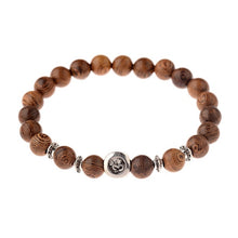 Load image into Gallery viewer, Hot Men Natural Wood Beads Cross Bracelets Onyx Meditation Prayer Bead Bracelet Women Wooden Yoga Jewelry Homme