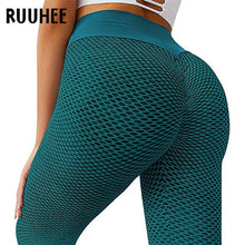 Load image into Gallery viewer, RUUHEE 2020 Tight Pleated Leggings Sports Women Fitness High Waist Yoga Pants Workout Gym Leggings Abdomin Slim Push Up Leggings