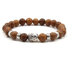 Load image into Gallery viewer, High Quality Charm New Natural Stone Beads Buddha Bracelets Men Silvery Bracelet for Men Women Yoga Meditation Hand Men Jewelry