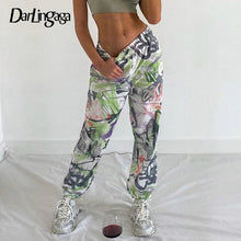 Load image into Gallery viewer, Darlingaga Streetwear Tie Dye Graffiti Print Sweatpants Women Loose Elastic High Waist Pants Joggers Harajuku Sweat Pants Bottom