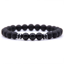 Load image into Gallery viewer, 1PC Black Tourmaline Matte Stone Stretch Beaded Bracelets Gifts For Women Men Energy 7 Chakra Healing Yoga Bracelet Jewelry
