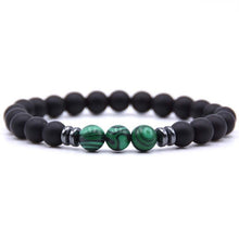 Load image into Gallery viewer, 1PC Black Tourmaline Matte Stone Stretch Beaded Bracelets Gifts For Women Men Energy 7 Chakra Healing Yoga Bracelet Jewelry