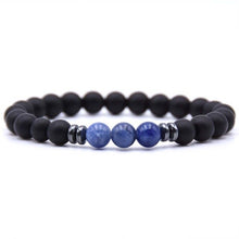 Load image into Gallery viewer, 1PC Black Tourmaline Matte Stone Stretch Beaded Bracelets Gifts For Women Men Energy 7 Chakra Healing Yoga Bracelet Jewelry