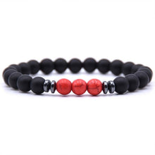 Load image into Gallery viewer, 1PC Black Tourmaline Matte Stone Stretch Beaded Bracelets Gifts For Women Men Energy 7 Chakra Healing Yoga Bracelet Jewelry