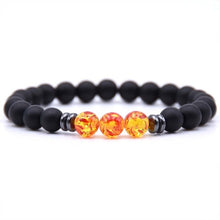 Load image into Gallery viewer, 1PC Black Tourmaline Matte Stone Stretch Beaded Bracelets Gifts For Women Men Energy 7 Chakra Healing Yoga Bracelet Jewelry