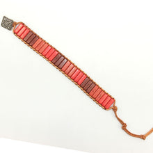 Load image into Gallery viewer, 7 Chakra Bracelet Bohemian Handmade Natural Stone Tube Bead Real Leather Wrapped Bracelet Yoga Couple Bracelet Male/Femail