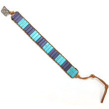 Load image into Gallery viewer, 7 Chakra Bracelet Bohemian Handmade Natural Stone Tube Bead Real Leather Wrapped Bracelet Yoga Couple Bracelet Male/Femail