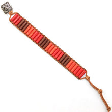 Load image into Gallery viewer, 7 Chakra Bracelet Bohemian Handmade Natural Stone Tube Bead Real Leather Wrapped Bracelet Yoga Couple Bracelet Male/Femail