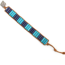 Load image into Gallery viewer, 7 Chakra Bracelet Bohemian Handmade Natural Stone Tube Bead Real Leather Wrapped Bracelet Yoga Couple Bracelet Male/Femail