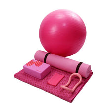 Load image into Gallery viewer, 9 Pieces Yoga Set PVC NBR folding Yoga mat yoga ball resistance band loop leg clip yoga towel yoga block fitness equipment