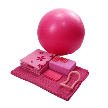 Load image into Gallery viewer, 9 Pieces Yoga Set PVC NBR folding Yoga mat yoga ball resistance band loop leg clip yoga towel yoga block fitness equipment