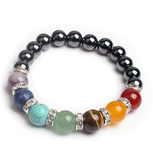 Load image into Gallery viewer, 7 Chakra Yoga Bracelet Healing Heart Therapy Bracelet Women Men Hematite Stone Bead Jewelry Chakra Prayer Balance Bracelet