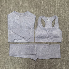 Load image into Gallery viewer, Women Seamless Fitness Yoga Suit 3pcs Gym Clothing Long Sleeve Top Bra High Waist Running Legging Workout Wear Pants Sports set