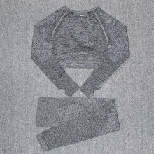 Load image into Gallery viewer, Women Seamless Fitness Yoga Suit 3pcs Gym Clothing Long Sleeve Top Bra High Waist Running Legging Workout Wear Pants Sports set