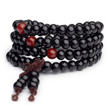 Load image into Gallery viewer, Prayer Beads Bracelet Tibetan Buddhist Rosary Charm Mala Meditation Necklace Yoga lucky Wenge Wooden Bracelet For Women Men