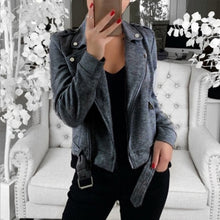 Load image into Gallery viewer, Autumn Winter Women's Bomber Jacket Casual Zipper Button Female Jacket Solid Plus Size Pockets Womens Jackets And Coats 2020