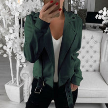Load image into Gallery viewer, Autumn Winter Women's Bomber Jacket Casual Zipper Button Female Jacket Solid Plus Size Pockets Womens Jackets And Coats 2020