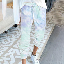 Load image into Gallery viewer, New Fashion Tie-dye Printed High-waist Calf Slacks Women Sweat Pants Joggers Streetwear Cropped Trousers